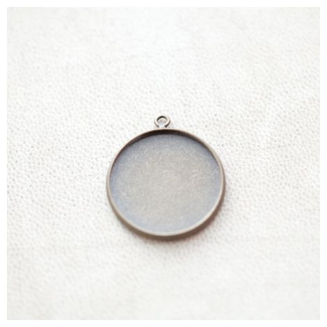 Pendentif à Cabochon Rond 20mm Bronze vieilli