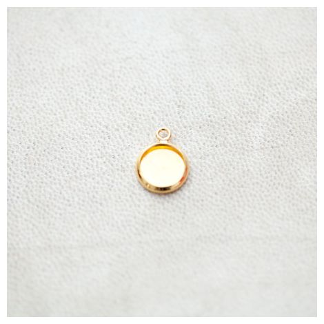 Pendentif à Cabochon Rond 8mm Doré