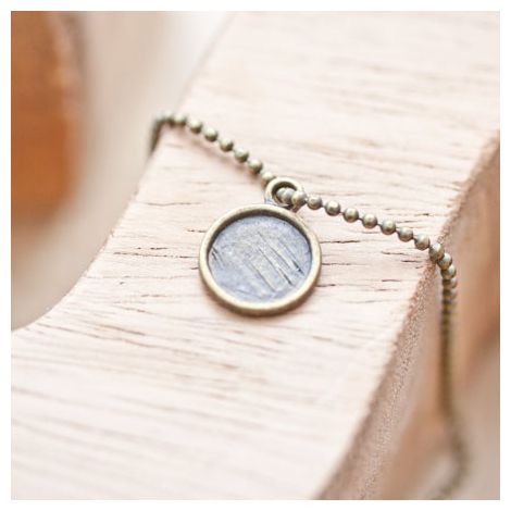 Pendentif à cabochon Rond 9mm Bronze vieilli