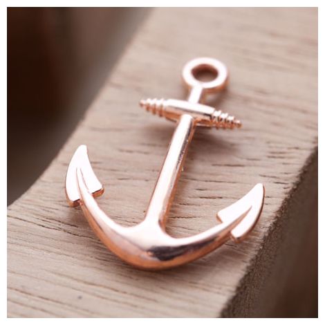 Pendentif Ancre Large Doré Rose