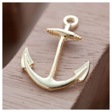 Pendentif Ancre Large Doré