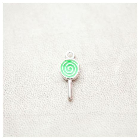 Pendentif Bonbon Sucette 22mm Argenté Émaillé Vert clair