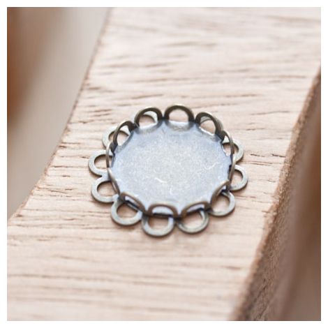 Pendentif Cadre de cabochon Rond 14mm Double Cerclé Bronze vieilli