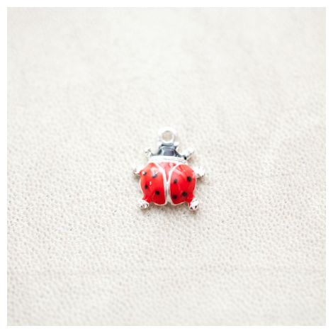 Pendentif Coccinelle 16mm Argenté Émaillé Rouge