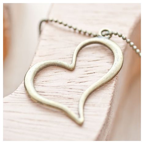 Pendentif Coeur fil penché Bronze vieilli
