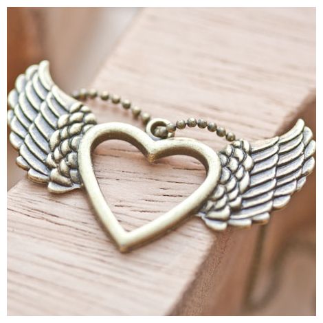 Pendentif Coeur fil volant Bronze vieilli