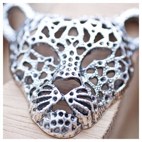 Pendentif Connecteur Léopard Argent vieilli