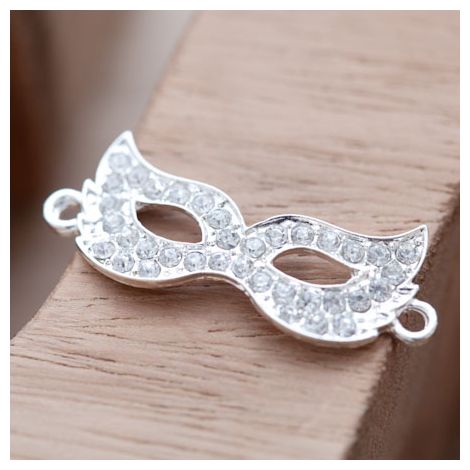 Pendentif Connecteur Masque Strass Crystal