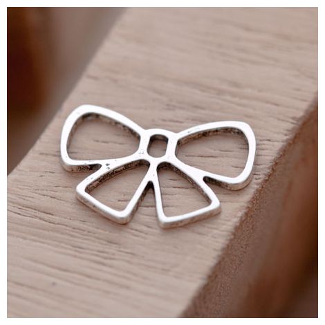 Pendentif Connecteur Noeud Papillon Argent vieilli