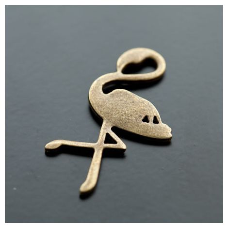 Pendentif Flamant Rose Bronze vieilli