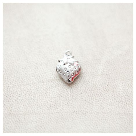 Pendentif Fraise 15mm Argenté gris
