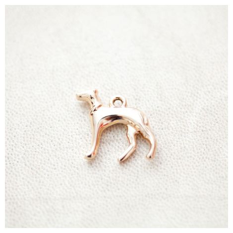 Pendentif Grand Chien 19x23mm Doré