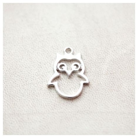 Pendentif Hibou 24mm Argenté gris