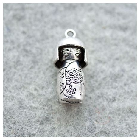 Pendentif Kokeshi Argent vieilli