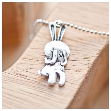 Pendentif Lapin peureux Argent vieilli