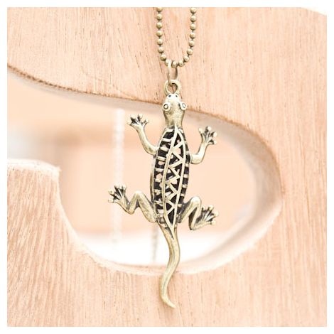 Pendentif Lézard Bronze vieilli