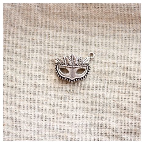 Pendentif Masque Vénitien Argent vieilli x 2