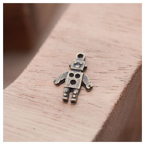 Pendentif Petit Robot Bronze vieilli