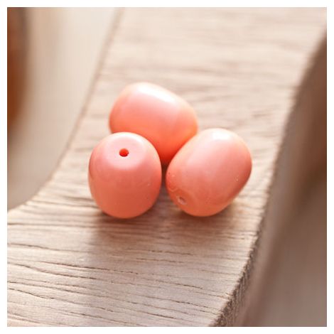 Perle de gemme Ovale 12mm Pêche x 2