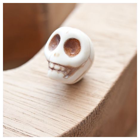 Perle de howlite synthétique 18mm Tête de mort Blanc x 2