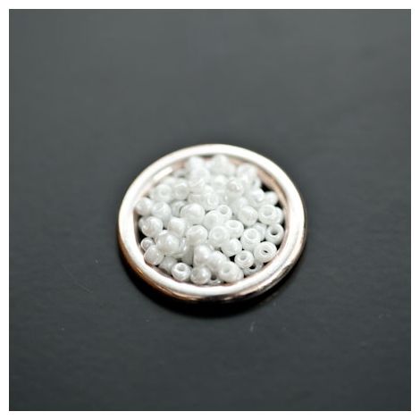 Perle de Rocaille 2mm Verre Blanc Nacré