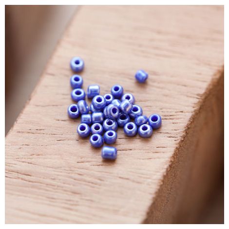 Perle de Rocaille 2mm Verre Bleu Nacré