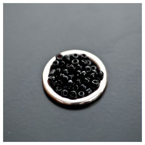 Perle de Rocaille 2mm Verre Noir