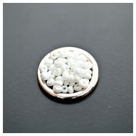 Perle de Rocaille 3mm Verre Blanc Nacré