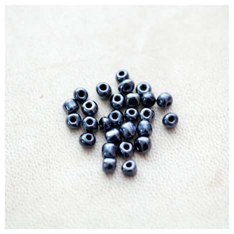 Perle de Rocaille 4mm Noir miroir