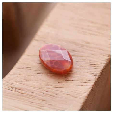 Perle en Agate Ovale 10x14mm Facettes Rouge