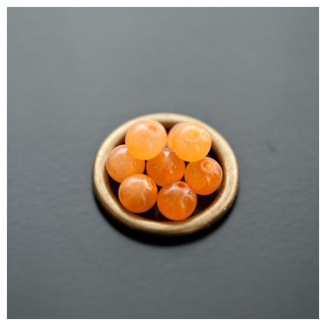 Perle en Jade 6mm Orange