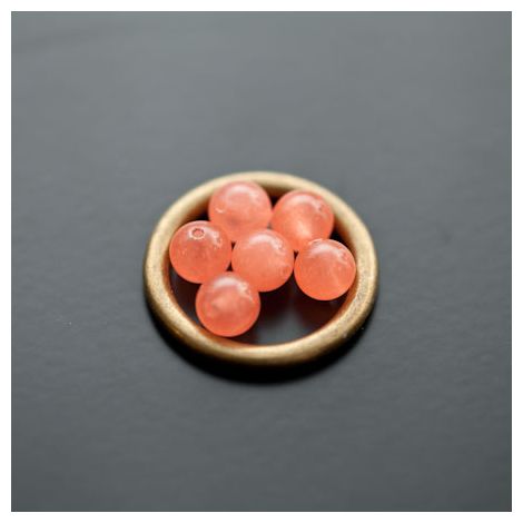Perle en Jade 6mm Saumon