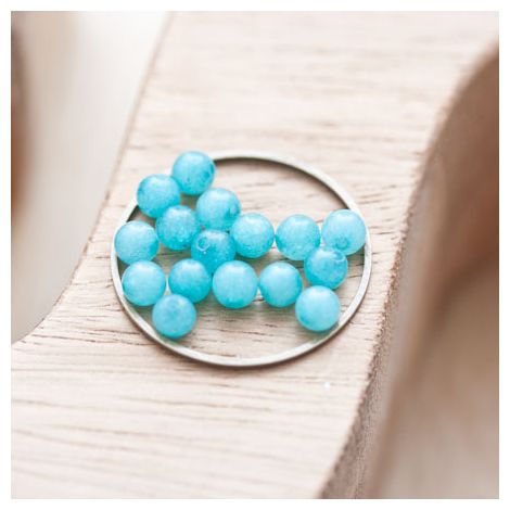 Perle en Jade Ronde 4mm Bleu turquoise