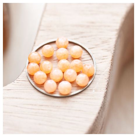 Perle en Jade Ronde 4mm Orange