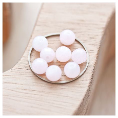 Perle en Jade Ronde 6mm Rose clair