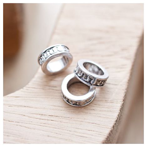 Perle en métal Anneau 11mm à motifs Argent vieilli