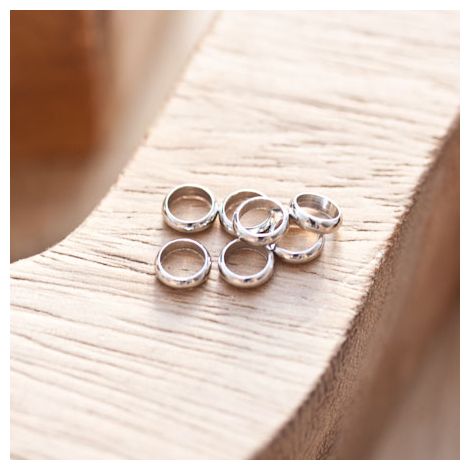 Perle en métal Anneau 6mm Argent gris