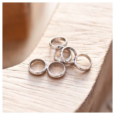Perle en métal Anneau 8mm Argent gris