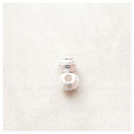 Perle en métal Bicone 9x7mm Motifs Argenté