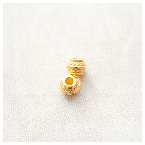 Perle en métal Bicône 9x7mm Motifs Doré