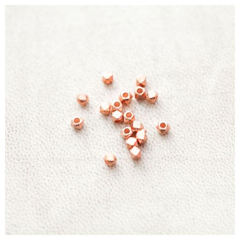 Perle en métal Boulon 3mm Doré Rose
