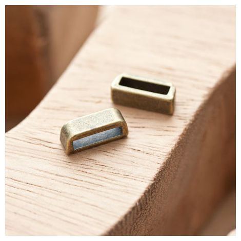 Perle en métal Rectangle 13.5x5mm Coulissant Bronze vieilli