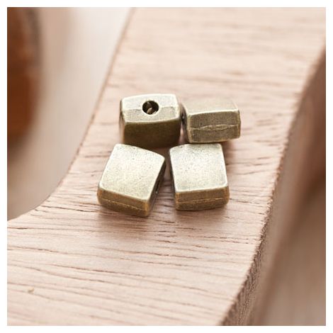 Perle en métal Rectangle 8x9mm Plate Bronze vieilli