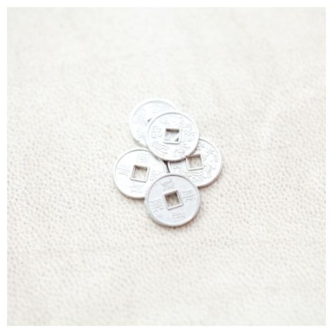 Perle en métal Rond 10mm Pièce Argenté gris