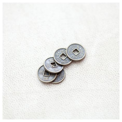 Perle en métal Rond 10mm Pièce Bronze vieilli