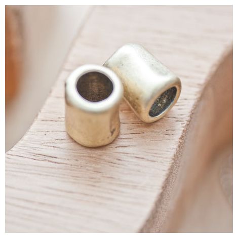 Perle en métal Tube 14x11mm Bronze vieilli