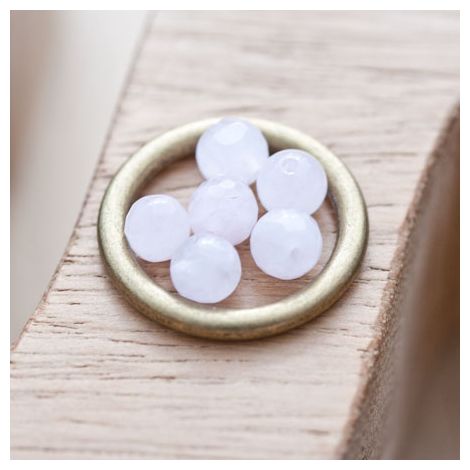 Perle en Quartz Ronde 6mm Facettes Rose