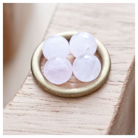 Perle en Quartz Ronde 8mm Facettes Rose