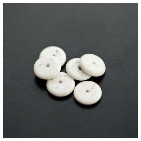 Perle en Turquoise Heishe 10mm Blanc