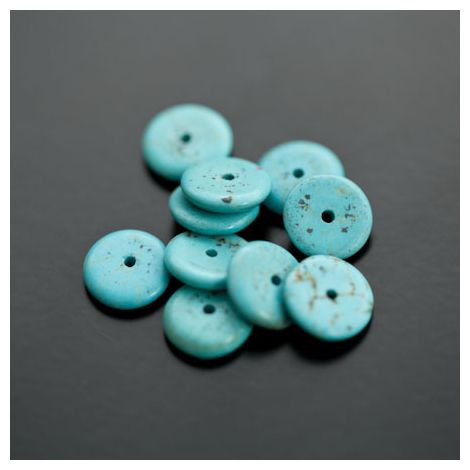 Perle en Turquoise Heishe 10mm Bleu
